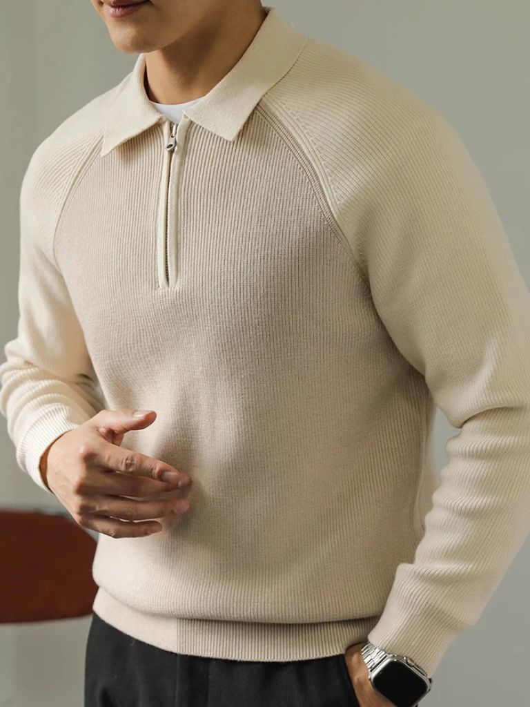 Raglan Quarter Zip Sweater — North Row | Flat Lay