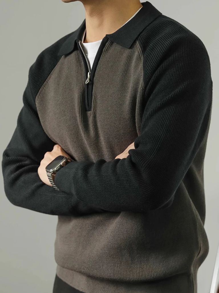 Raglan Quarter Zip Sweater — North Row | Texture Detail