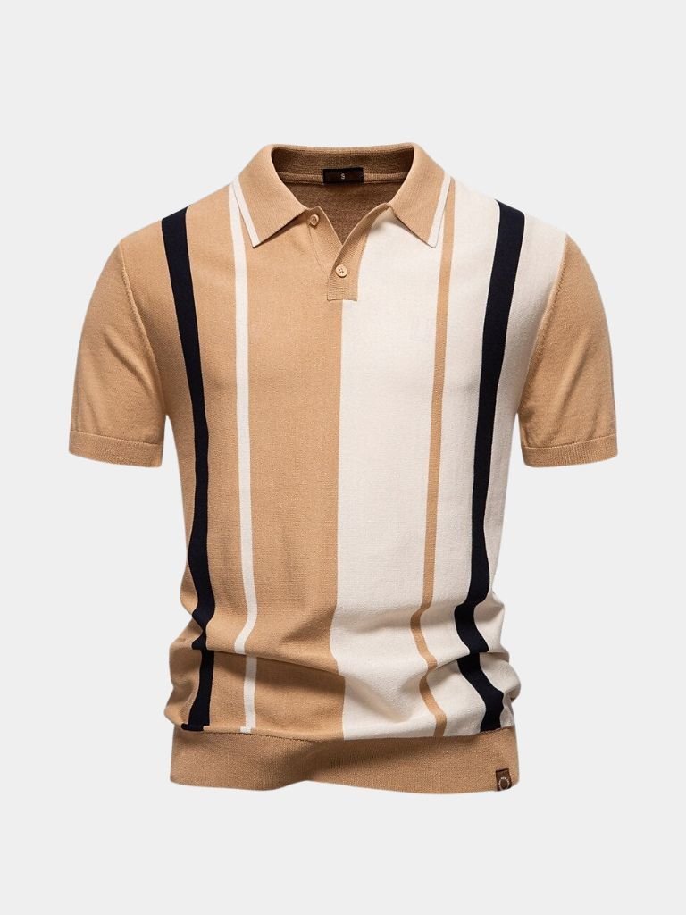 Retro Stripe Polo — North Row | Side View