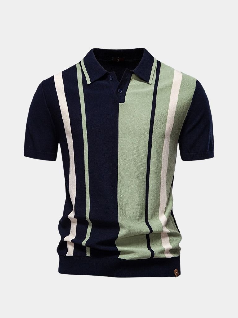 Retro Stripe Polo — North Row | Model Wearing