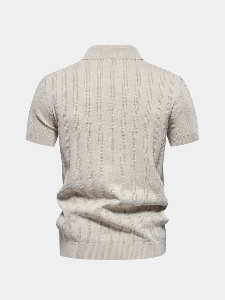 Royal Cord Polo — North Row | Model Wearing