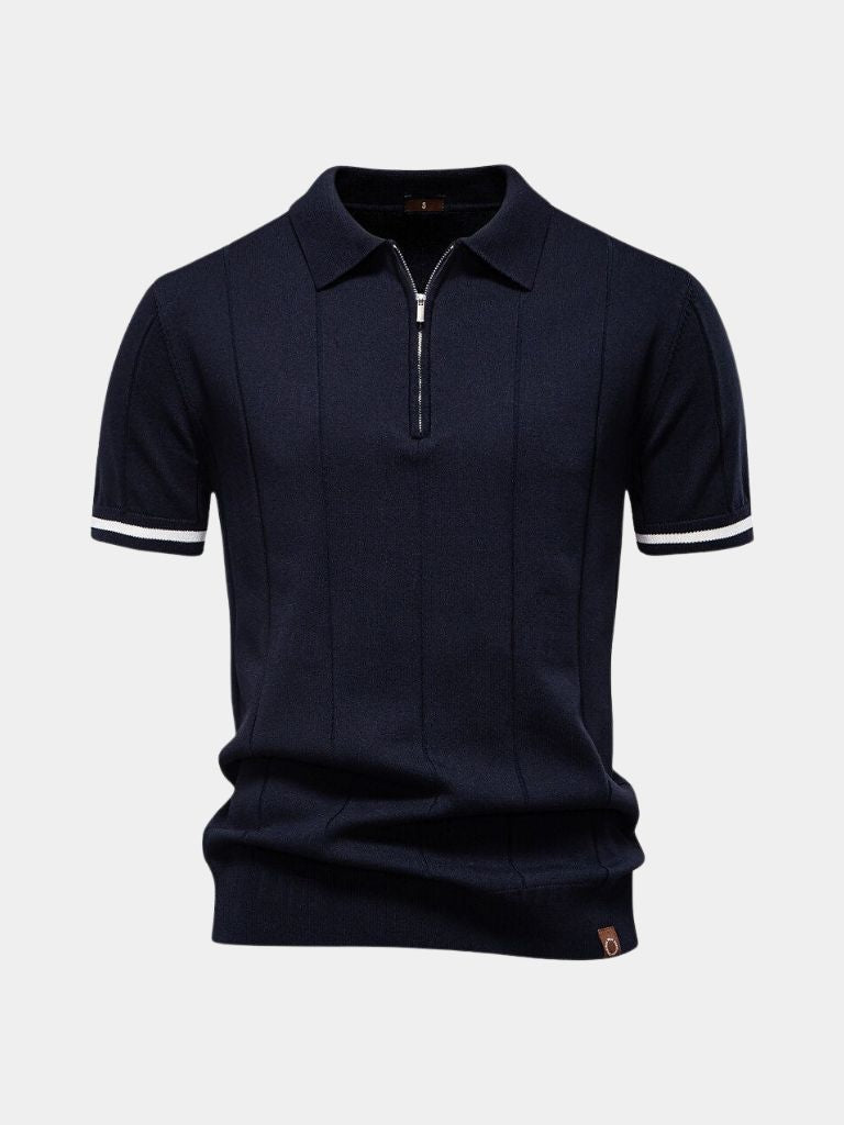Royal Zip Polo — North Row | Collar Detail