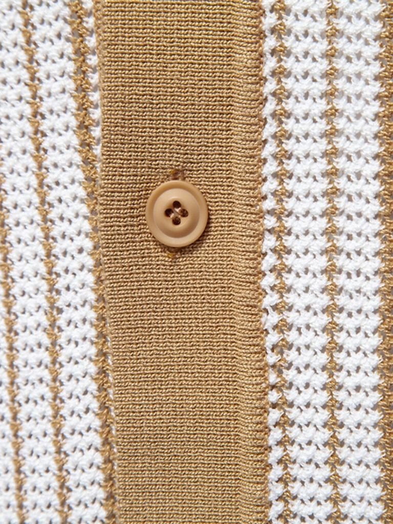 Striped Knit Polo Shirt — North Row | Worn Look
