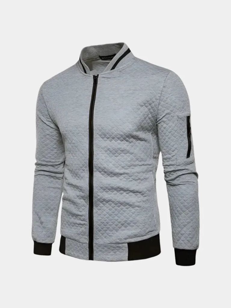 Textured Casual Bomber Jacket — North Row | Front View