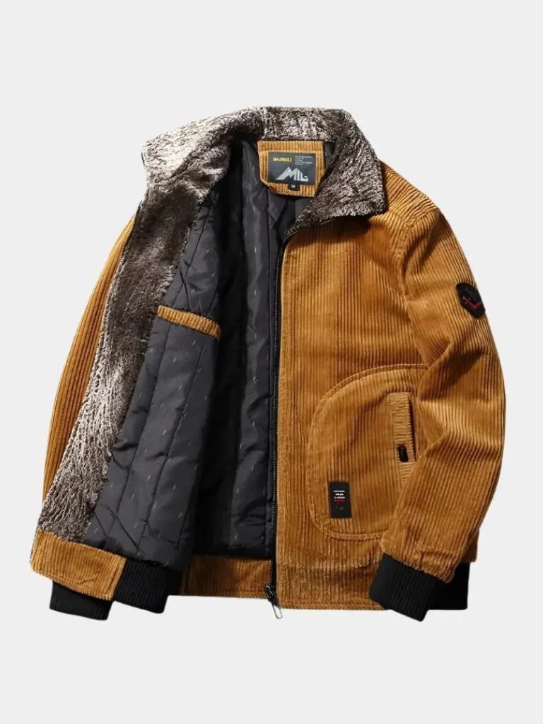 Thermal Windbreaker Corduroy Jacket — North Row | Front View