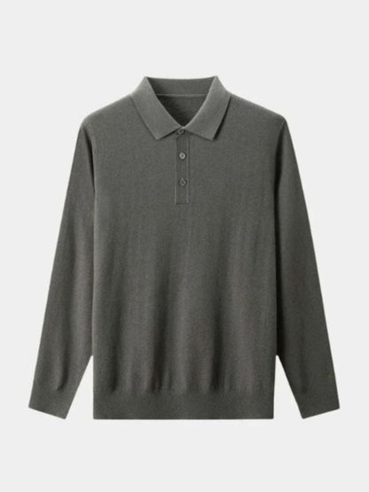 Wool Knit Button Up Polo Pullover - North Row